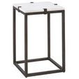 Archer Chairside Table angled view showing open frame and top edge details