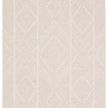 Rectangular cream indoor-outdoor rug with diamond medallion pattern and soft high-low pile texture
