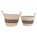 Product Image 12 for Beige Seagrass Basket Set With Black Stripes & Handles from Creative Co-Op
