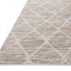 Townes Pebble Beige Rug shown from low angled side view highlighting diamond pattern and texture