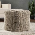 Product Image 2 for Sherwood Solid Gray/ Beige Cube Pouf from Jaipur 