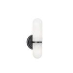 Salon sconce with oil rubbed bronze finish mounting plate seen at slight angle
