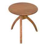 Another front angle view of Vikram Side Table emphasizing tripod base design