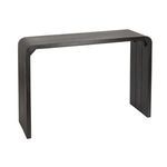 Cascade Waterfall Edge Console Table in black satin finish with smooth continuous waterfall edge design