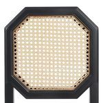 Close-up of octagonal chair back showing detailed weave pattern in bleached cane insert