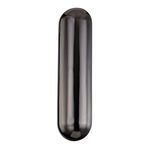 elongated sleek black nickel wall sconce with smooth rounded ends and glossy finish