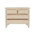 Milford Chest with top two drawers open revealing pale pink interior and metal drawer slides