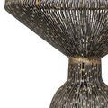 Close-up angle highlighting textured bronze rods with irregular gold highlights near the top center