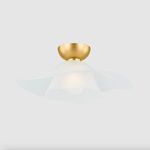 Netherlee Flush Mount against a plain light gray background showing full profile with smooth aged brass ceiling canopy