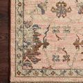 Giada Blush Multi rug with blush pink background featuring classic floral motifs and muted earth tones