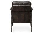 Rear view of Arnold Leather Club Chair displaying stitched leather panels and chair frame structure