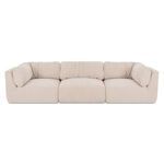 Matina Modular Sofa in beige chenille with oversized cushions and sculptural curved frame