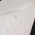Close-up of hemstitch border detail showing precise stitching on white cotton sateen sham