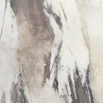 Close-up showing abstract neutral-toned brush strokes in brown, beige, and white on Illumination IV By Matera canvas