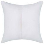 Back view of white linen cashmere sham showing a central overlapping closure