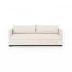 Straight-on front view of sofa bed highlighting the clean lines and plush cushions