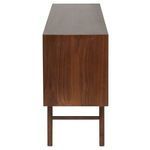 Side profile of Elisabeth Sideboard highlighting the walnut wood finish and straight top edge