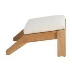 Repetition of side view showing cushion thickness and teak wood frame angle