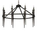 Blackthorn Chandelier side view highlighting sharp tapered metal spikes and circular frame