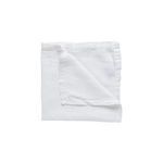 Chalk white 100% linen place mat folded with soft texture and stitched edges