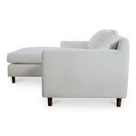 Side profile of Hutton sectional showing smooth armrest and cushion depth