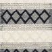 Village Collection Multi Black Entry Rug with bold geometric diamond patterns in black and cream tones, fringed edges