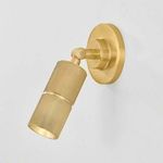 Truett Wall Sconce angled downward showing side profile of adjustable hinge and knurled double-cylinder light