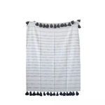 Product Image 8 for Adeline Cream Cotton Woven Throw With Grey Stripes And Tassels from Creative Co-Op