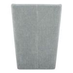 Rear view showing smooth fabric seams and rounded back design in gray fabric