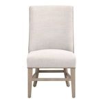 Duet Head Chair with two-tone Bisque French L upholstery and natural gray solid ash wood frame with leg stretchers