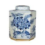 Product Image 5 for Blue & White Hexagonal Flower Bird Tea Jar from Legend of Asia
