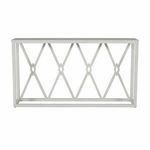 Back view of Alandra Console Table with plain wood back and no metal inlay