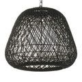 Close-up detail focusing on the woven texture and layered twine intersecting on Osbert Black Pendant shade