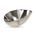 Side angled view highlighting the bowl’s depth and flowing continuous silver finish