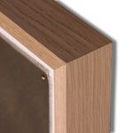 Detail of clean, smooth mitered corner of vertical grain white oak frame