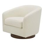 Oscy swivel chair angled from opposite side, showing rounded arm and plush seat cushion
