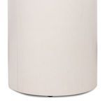 Close-up detail of the cylindrical solid parawood base showing subtle wood grain and finish of Zach End Table