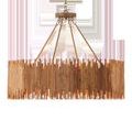 Side angle of Teahouse Chandelier showing circular shape and hanging rods