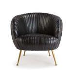Product Image 1 for Beretta Leather Small Accent Chair - Modern Black from Regina Andrew Design