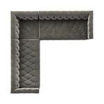 Top-down perspective showing diamond tuft pattern on all cushions and armrests