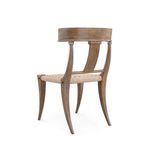 Rear angled view showing the curved backrest supports and woven seat detail