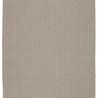 Light gray indoor outdoor area rug with handwoven textured braided pattern and rectangular shape