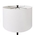 Close-up detailed texture of slubbed linen fabric lampshade in soft white color