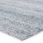 Close-up showing the detailed handwoven PET yarn texture and mix of blue and white fibers
