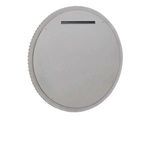 Back of the round mango wood mirror with hanging hardware visible