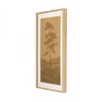 Side angle showing the depth and natural grain of the white oak frame around the artwork