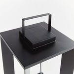 Top view of Hanley lantern highlighting square solar panel with integrated handle