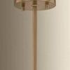 Close-up of patina brass ceiling mount and slender suspension rod of Judson Lantern pendant
