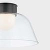 Lakeside Flush Mount ceiling light with opal inner diffuser and clear glass outer bowl, dark metal canopy