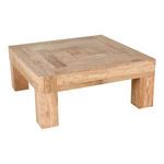 Evander coffee table angled view showing thickness and solid oak legs